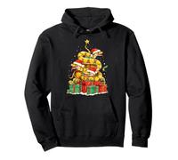 Cute Ball Python Snake Pile Christmas Tree Xmas Hat Pullover Hoodie
