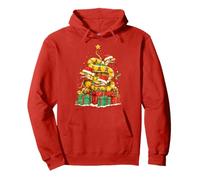 Cute Ball Python Snake Pile Christmas Tree Xmas Hat Pullover Hoodie