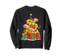 Cute Ball Python Snake Pile Christmas Tree Xmas Hat Sweatshirt
