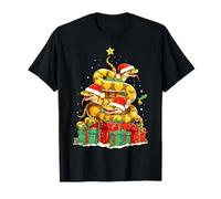 Cute Ball Python Snake Pile Christmas Tree Xmas Hat T-Shirt