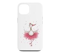 Cute Ballerina Goose Dancing Watercolor Art Case for iPhone 13