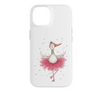 Cute Ballerina Goose Dancing Watercolor Art Case for iPhone 14
