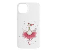Cute Ballerina Goose Dancing Watercolor Art Case for iPhone 14 Plus