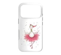Cute Ballerina Goose Dancing Watercolor Art Case for iPhone 17 Pro