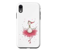 Cute Ballerina Goose Dancing Watercolor Art Case for iPhone XR