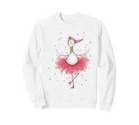 Cute Ballerina Goose Dancing Watercolor Art Sweatshirt