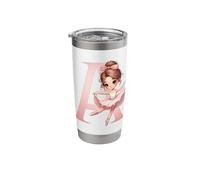 Cute Ballerina Letter A Initial Monogram Ballet Dancer Stainless Steel Insulated Tumbler