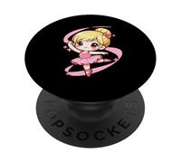 Cute Ballet Dancing Ballerina Girl Kid Hobby Kawaii Chibi PopSockets Adhesive PopGrip