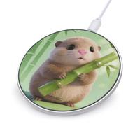 Cute Bamboo Guinea Pig Round Fast Wireless Charging Pad