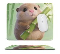Cute Bamboo Guinea Pig Stitched Edge Mouse Pad