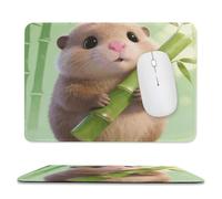 Cute Bamboo Guinea Pig Stitched Edge Mouse Pad