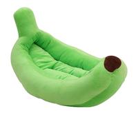 Cute Banana Cat Bed House Pet Indoor Soft Warm Cuddle Dog Puppy Kitty Nest House Cozy Sleeping Bed Snooze Hut with Removable Cushion for Cats and Small Dogs (Green, S-70x40x13cm)