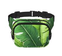 Cute Banana Leaves Fanny Pack Adjustable Crossbody Bag Large Waist Bag Travel Belt Bag Unisex Bum Bag, Black, One Size