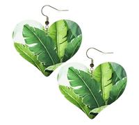 Cute banana leaves Leather Earrings for Women Heart Earring Lightweight Dangle Earrings Jewelry Gifts