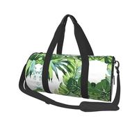 Cute Banana Leaves Print Round Duffel Bag, Canvas Overnight Travel Tote Bag, Waterproof and Tear-Resistant.Foldable Weekend Travel Bag