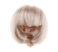 Cute Bangs Short Hair Wig Hairpiece for 1/4 Doll DIY Making Accs White