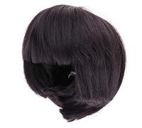 Cute Bangs Short Hair Wig Hairpiece for 1/6 Doll DIY Making Accs Black Brown