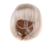 Cute Bangs Short Hair Wig Hairpiece for 1/6 Doll DIY Making Accs White