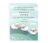 Cute Baptism Card - Religious Christian Bible Quote, Christening, First Communion, Confirmation, or Wedding Card, Prayer & Inspirational, Blank Inside, Thoughtful Gift (You Are a Child of God)