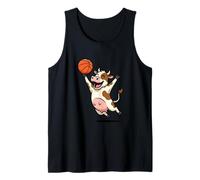 Cute Basketball Cow Slam Dunk Cartoon Player Tank Top