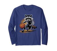Cute Basketball Raccoon Whisperer Training Legend Selfie Long Sleeve T-Shirt