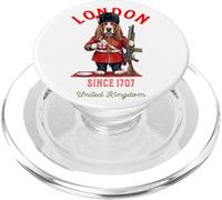Cute Basset Hound Dog London King's Guard England UK Flag PopSockets PopGrip for MagSafe