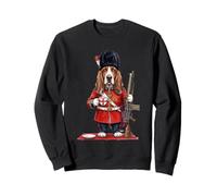 Cute Basset Hound Dog London King's Guard England UK Flag Sweatshirt