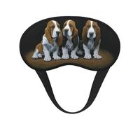 Cute Basset Hound Puppies Polyester Sleep Mask,Light Blocking Sleep Eye Mask,Night Sleeping Mask, Eye Blinder