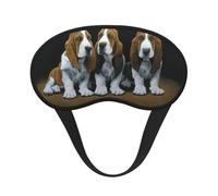 Cute Basset Hound Puppies Print Adjustable Eye Cover for Sleeping, Comfortable, Pressure-Free and Breathable Sleeping Masks
