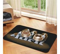 cute basset hound puppies print Cats Pet Bowl Placemat Pet Feeding Mats for Dogs, Non-Slip PU Leather Tablecloth for Pets