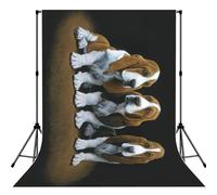 Cute Basset Hound Puppies Print Photo Studio Background 5x7ft Soft Photo Backdrop Curtain For Studio Content Creator Equipment