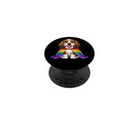 Cute Basset Hound Puppy Pride Dog Rainbow Cape LGBTQ+ PopSockets Adhesive PopGrip