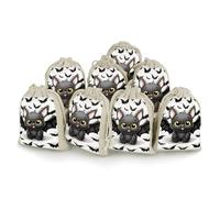 Cute Bat Bunches Pocket Cotton And Hemp with Drawstring 8 Pieces Reusable Gift Bags Jewelry Pouch for Wedding DIY Craft Party (4.9 X 6.7 Inch)
