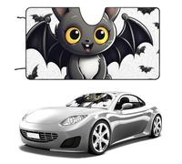 Cute Bat Car Windshield Sun Shade Keep Car Interior Cool 55"x30" Folding Front Window Sun Shade, Heat Shield for SUV, Truck, Blocks UV
