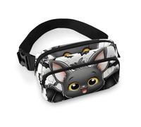 Cute Bat Fanny Packs with Zipper, Personalized Waist Bags with Multiple Pockets, Adjustable Sling Bag for Travel, Waterproof Belt Bag, Crossbody Bags