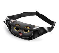 Cute Bat Fanny Packs with Zipper, Personalized Waist Bags with Multiple Pockets, Adjustable Sling Bag for Travel, Waterproof Belt Bag, Crossbody Bags for Unisex