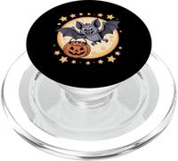 Cute Bat Halloween Trick Or Treat With Pumpkin Moon PopSockets PopGrip for MagSafe