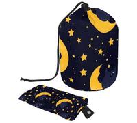 Cute Bat in The Night Sky 7 Travel Cosmetic Bags Barrel Makeup Bag, Portable Cases, Toiletry Bucket Bags Round Organizer Storage