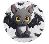 Cute Bat Jigsaw Puzzle Challenging Round Animals Puzzle Wooden Jigsaw Puzzles for Adults Families 195 PCS