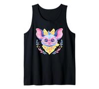 Cute Bat Pastel Fantasy Character Animal Graphic Blue Pink Tank Top