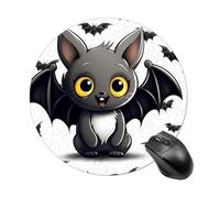 Cute Bat Round Mouse Pad Smooth Glide Gaming Mousepad Extra Density Portable Comfortable Mouse Mat for Desk, Home, Office 7.8x7.8 Inches