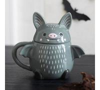 Cute Bat Shaped Lidded Ceramic Mug For Halloween Drinks