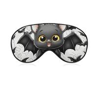 Cute Bat Sleep Mask for Women Men Side Sleeper Eye Cover with Adjustable Strap Soft Breathable Blackout Mask Slip-Free Deep Sleeping Travel Essentials