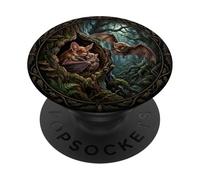 Cute Bat Vampire Scary Dark Night Gothic Sleep PopSockets Adhesive PopGrip