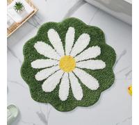 Cute Bath Mat,Pink Flower Rug,Water Absorption Non Slip Mat,Soft Machine Wash Rug Mat for Bedroom Kitchen Bathroom Toilet Floors 25.6 x 25.6 Inches (Dark Green)