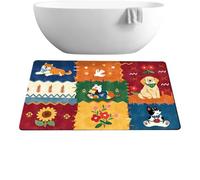 Cute Bath Rug 24x16 Inch Cartoon Non-Slip Entryway Floor Rug | Cute Front Door Mat for Homeowners Renters Home Office Dorm Apartment Living Room Bedroom Study Kitchen Entryway puppy