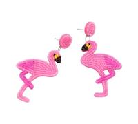 Cute Beaded Flamingo Earrings Bohemian Classic Love Bird Earrings Tropical Flamingos Drop Animal Earrings Women Jewelry, Resin, No Gemstone