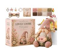 Cute Beaded Kit Gnome Craft, Complete 3D Making Instruction, Durable DIY Material Set, Creative Handmade Ornament, Fun Project for Girls Teens Adults Birthday Christmas Party Holiday Home Decor