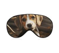 Cute Beagle Blackout Sleep Eye Mask, Ventilated Fabric, Adjustable Wearing Style, Zero Pressure Sleeping Mask Soft Skin Friendly Eyeshade for Women Men
