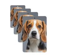 Cute Beagle Car Air Fresheners 4 Pcs Funny Hanging Car Air Fresheners Cute Long Lasting Scented Mirror Hanging Decoration Ornaments Gift For Men Women Rectangle